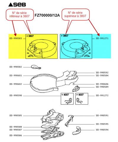 SS-990583 - Couvercle complet friteuse actifry <3807