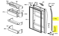 41025157 - POIGNEE BASSE PORTE REFRIGERATEUR REP 70