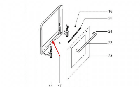 CB3E01424 - VITRE INTERIEURE DE CONTRE-PORTE