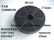 06143 - Filtre charbon x1 172 x 43 mm