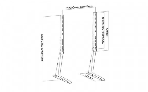 HP36 - PIED DE TABLE UNIVERSEL LCD 37 A 70 P