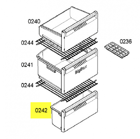 00477244 - TIROIR PRODUITS CONGELES INFERIEUR