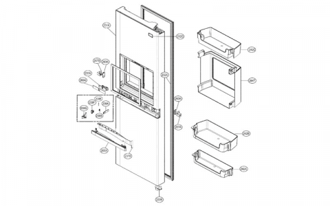 ADD73996801 - PORTE REFRIGERATEUR COMPLETE COD 231A