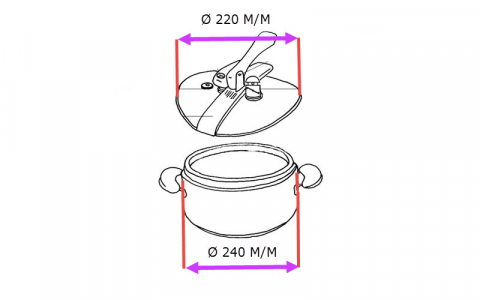 8900985025 - COUVERCLE INOX Ø 220 POUR CUVE Ø 240 M/M