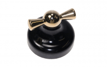 3550409035 - BOUTON NOIR LAITON OLD STYLE