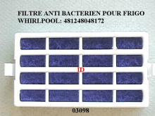 03098 - Filtre anti-bacterien pour refrigerateur