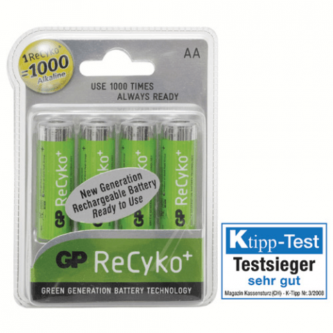 9373959 - PILES X 4 RECYKO+ 1.2 V 1000 MAH LR06 NI