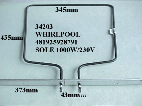 34203 - Resistance de sole 1000w - 230v