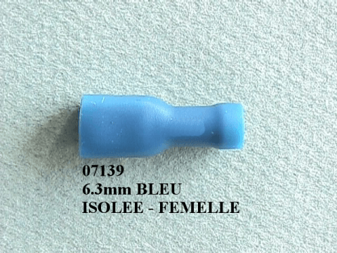 07139 - Cosse isolee femelle bleu 6.3 boite 100