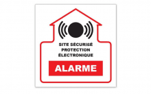 G273944 - AUTOCOLLANT ALARME 10 X 10 CM