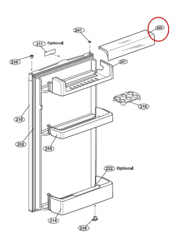 4807150300 - COUVERCLE PLEXI COMPARTIMENT SUP