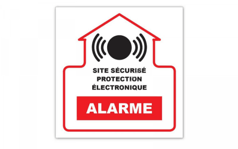 G273844 - AUTOCOLLANT ALARME 10X10CM