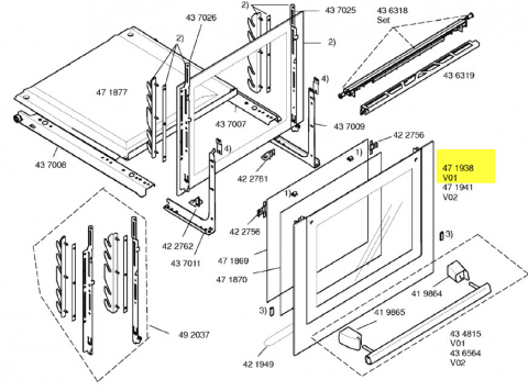 00472196 - VITRE EXTERIEURE DE PORTE INOX