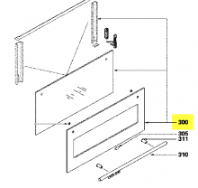 72X5360 - Ens vitre ext et intermediaire+ traverse