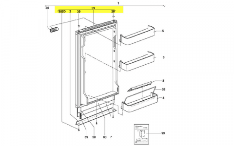 293683000 - PORTE REFRIGERATEUR COMPLETE SERVICE