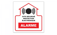 G273944 - AUTOCOLLANT ALARME 10 X 10 CM