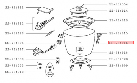 SS-984916 - Bac poignee cuiseur riz