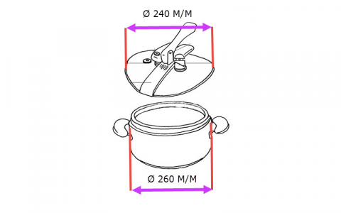 LS-090002000112 - COUVERCLE INOX Ø 240 POUR CUVE Ø 260 M/M