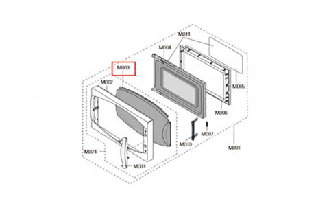 DE64-40278E - Vitre exterieure de porte