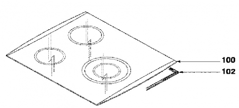 72X0829 - Dessus verre table vitro-ceram