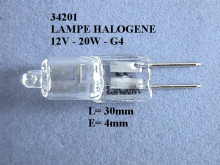 34201 - LAMPE HALOGENE 12V - 20W - G4 POUR HOTTE