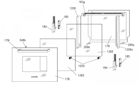 44005745 - Vitre exterieure de porte de four rep178