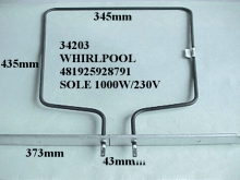 34203 - Resistance de sole 1000w - 230v