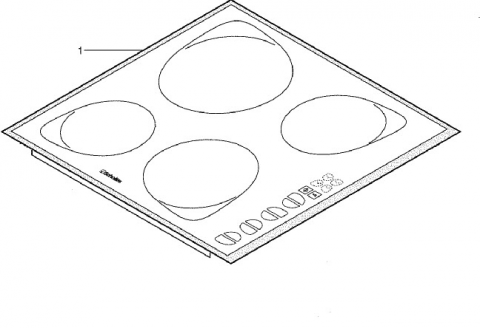 C00136515 - Dessus plaque vitro-ceram + carte touche