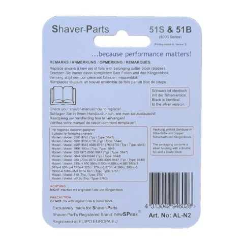 C98418 - COMBI PACK TÊTES DE RASOIR ALTERNATIVE BRAUN 51S