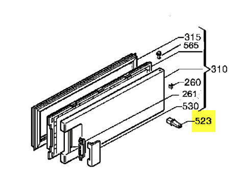 46X2398 - CHARNIERE INFERIEUR PORTE FREEZER