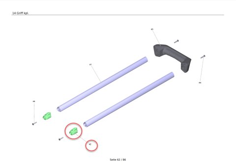 90386400 - PIECE D'EXTREMITE POIGNÉE REPÈRE 42
